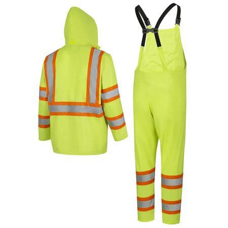 Pioneer Safety Rain Suit, Hi-Vis Orange, 4XL V1080160U-4XL